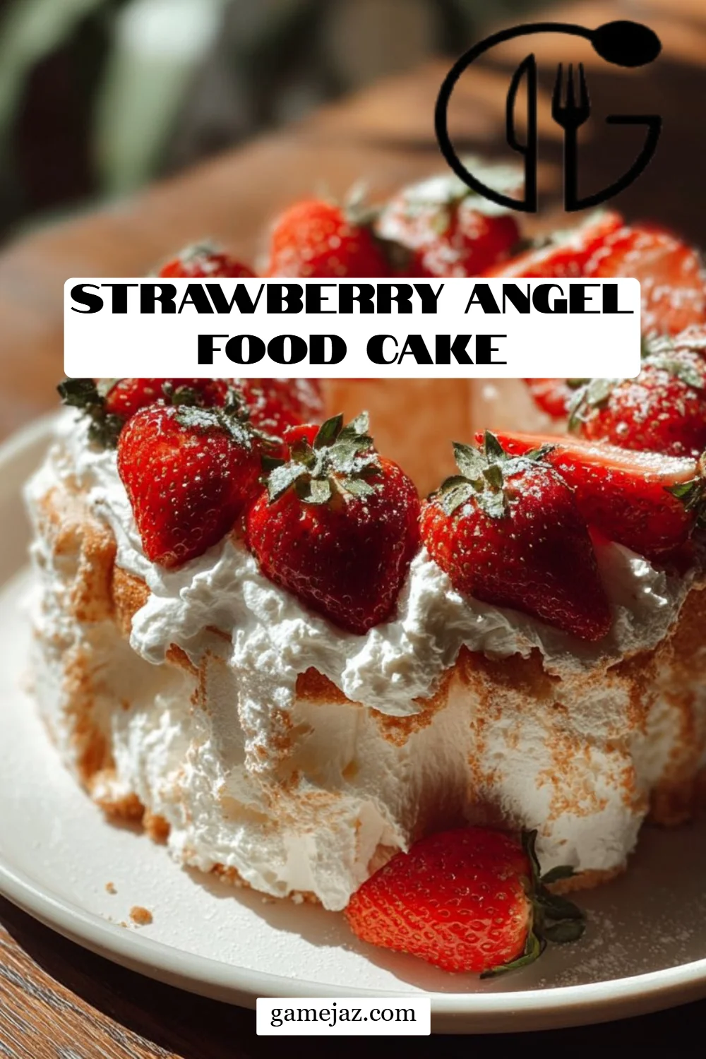 Strawberry Angel Food Cake