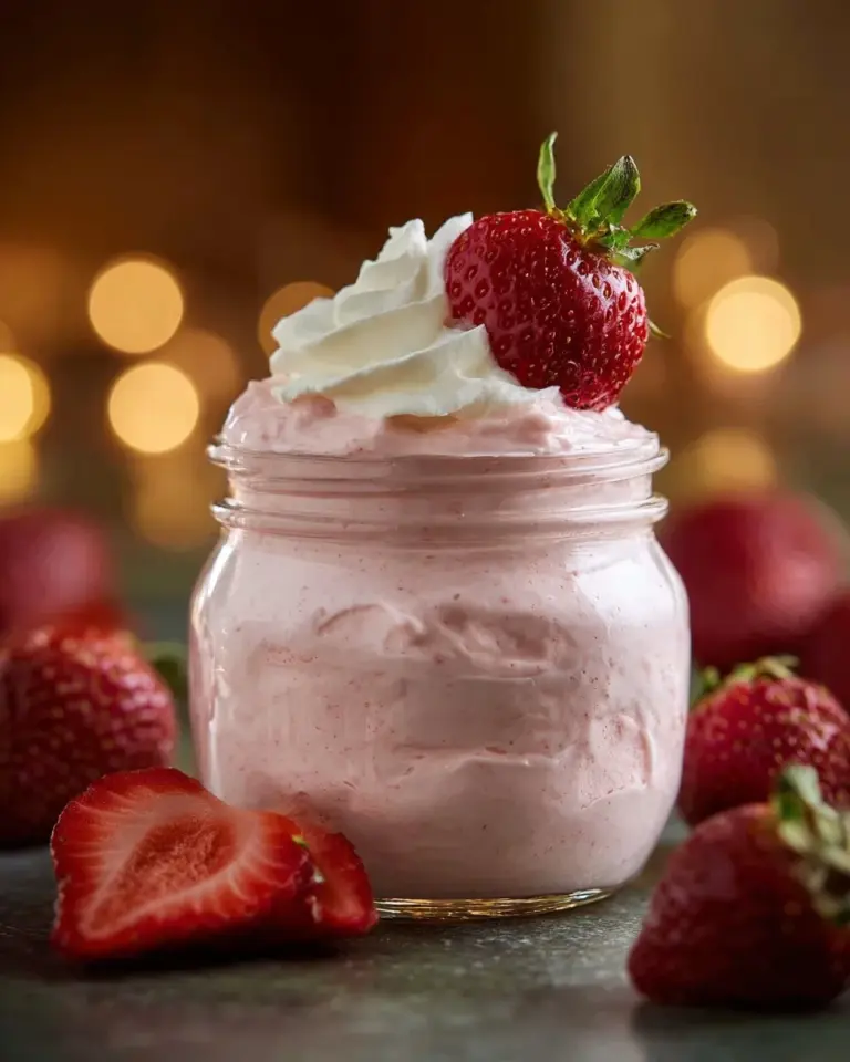 Delicious strawberry cheesecake mousse served in a glass