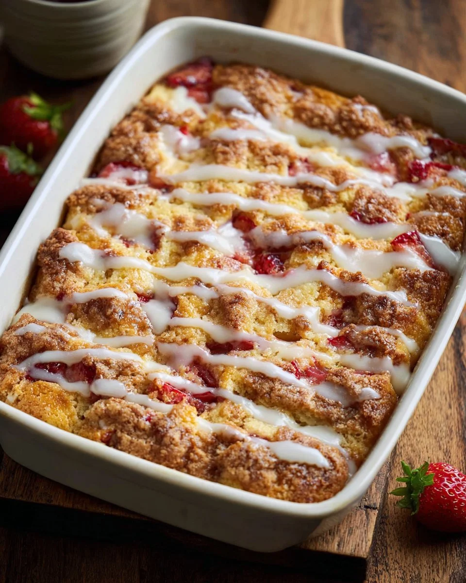 Delicious homemade strawberry crumb cake with a buttery crumble topping