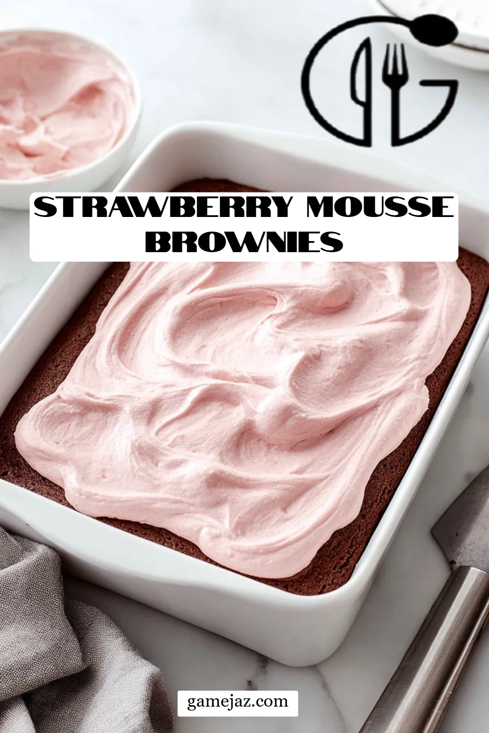Strawberry Mousse Brownies
