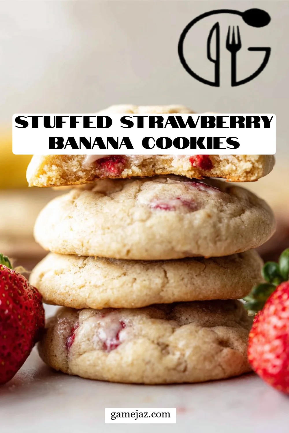 Stuffed Strawberry Banana Cookies
