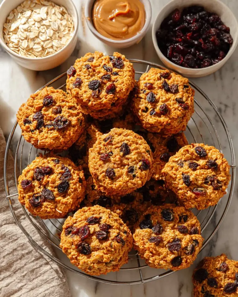 Gluten-free sweet potato oatmeal raisin cookies on a wooden plate
