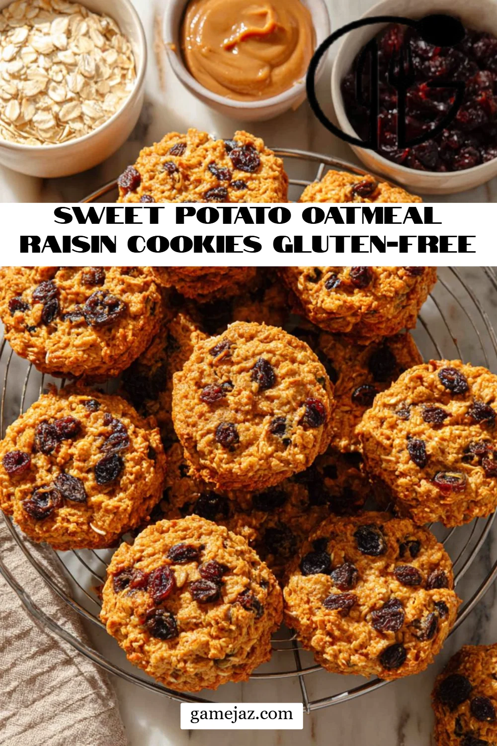 Sweet Potato Oatmeal Raisin Cookies Gluten-Free