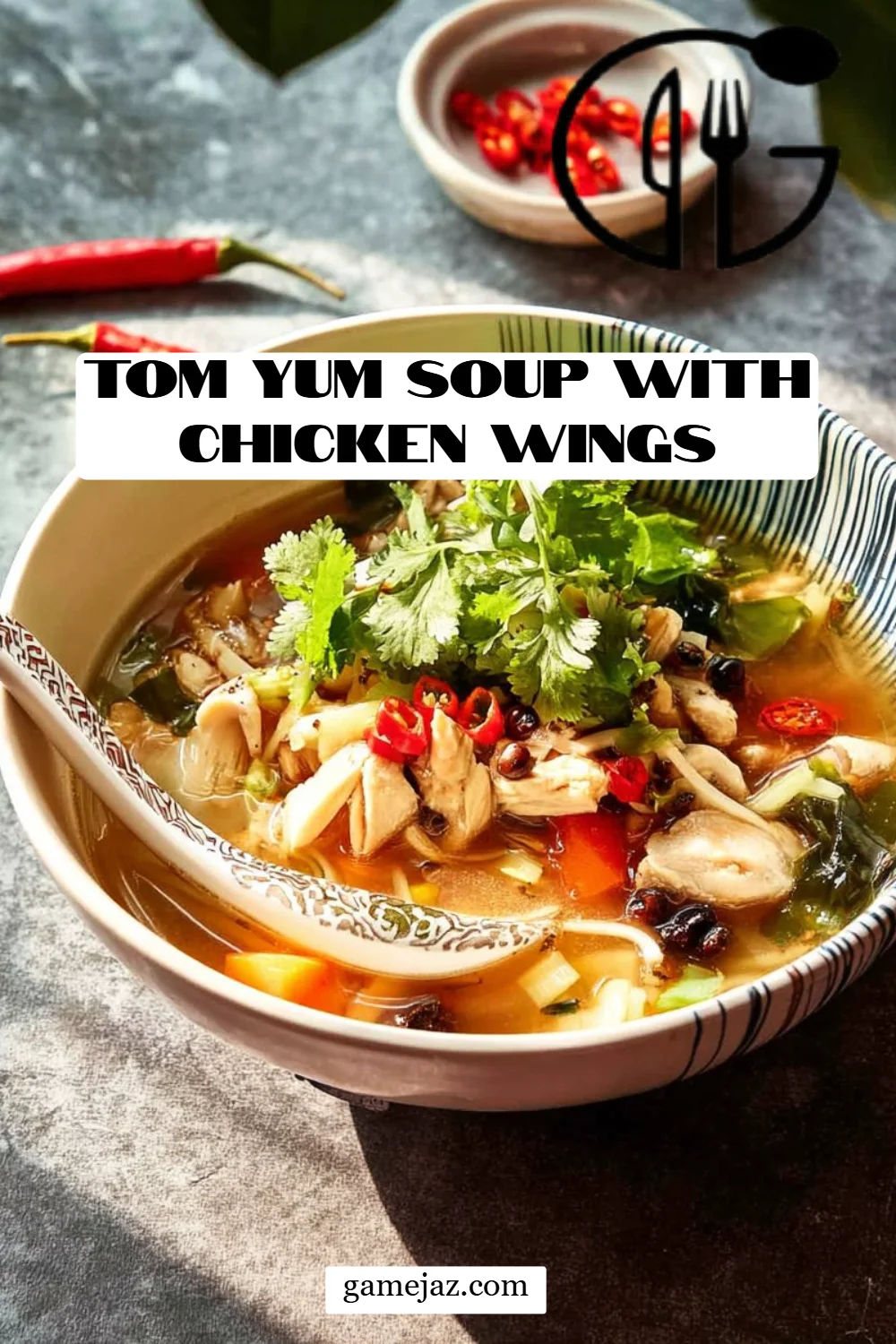 Tom Yum Soup with Chicken Wings