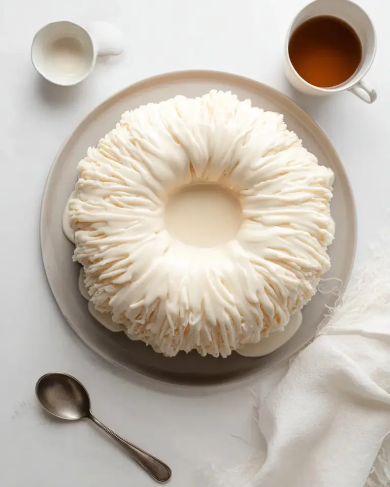 Delicious homemade Vanilla Bundt Cake on a rustic plate