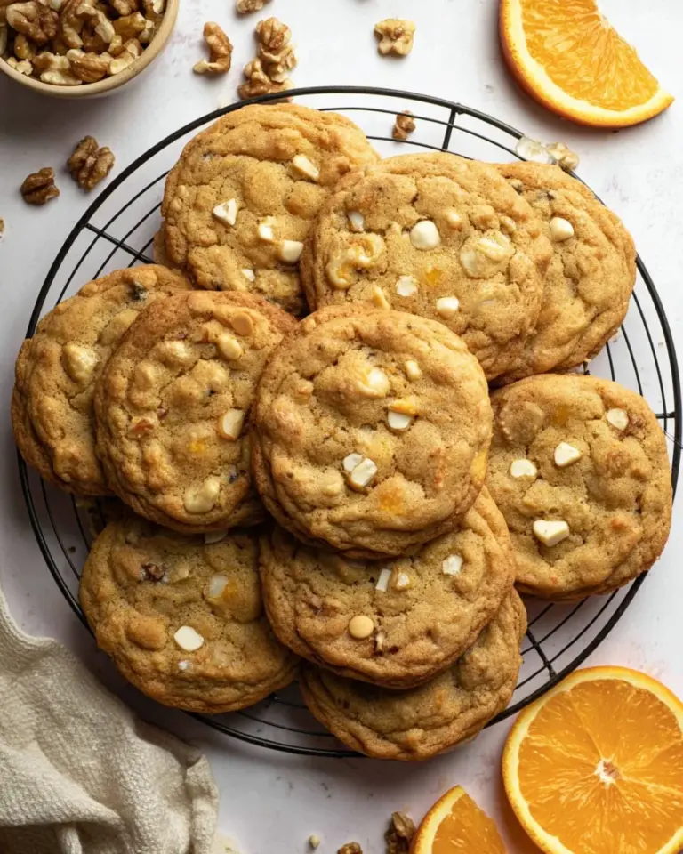 Delicious white chocolate orange cookies with a hint of citrus