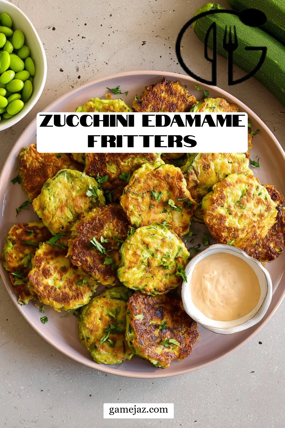 Zucchini Edamame Fritters