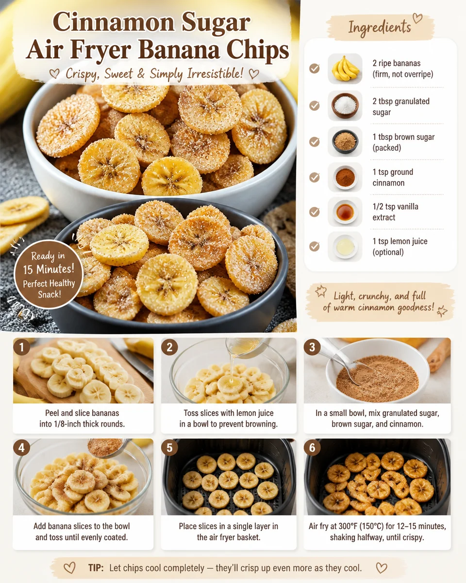 Cinnamon Sugar Air Fryer Banana Chips
