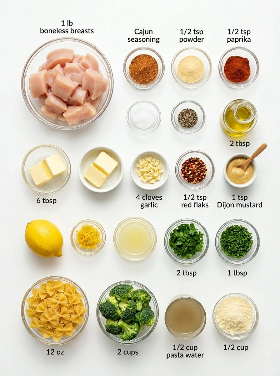 Cowboy Butter Lemon Bowtie Chicken with Broccoli
