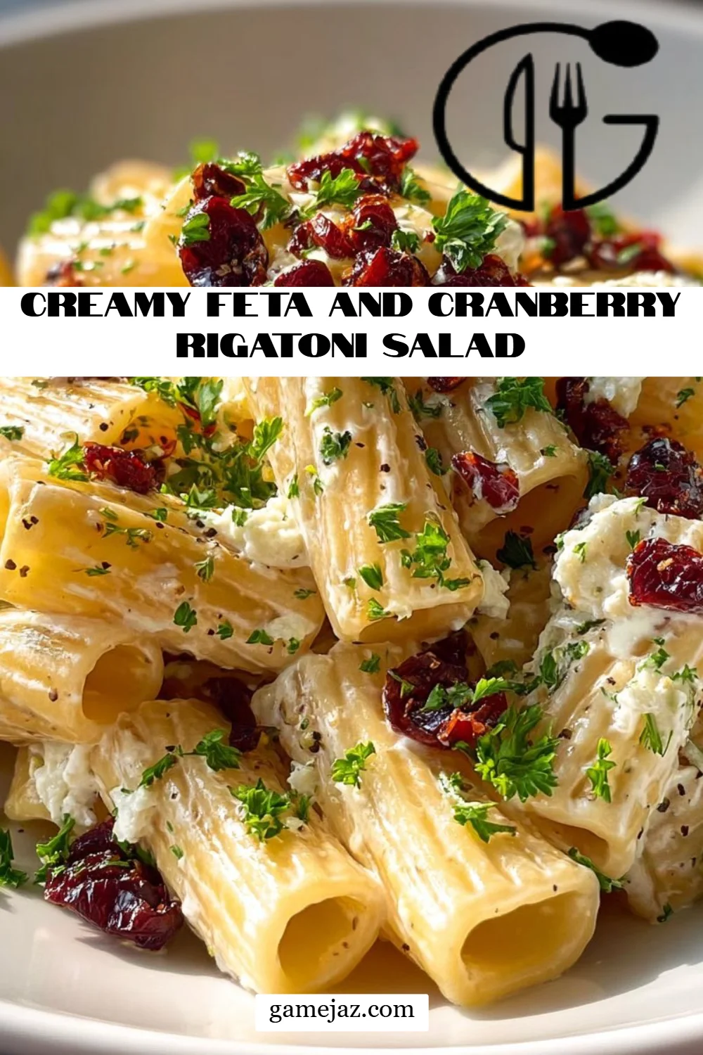 Creamy Feta and Cranberry Rigatoni Salad