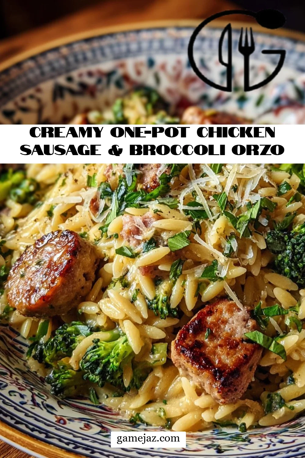 Creamy One-Pot Chicken Sausage & Broccoli Orzo