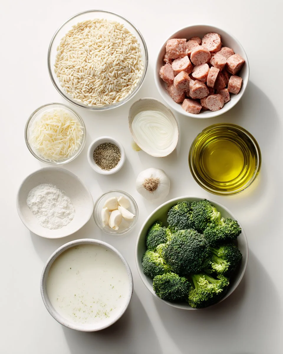 Creamy One-Pot Chicken Sausage & Broccoli Orzo