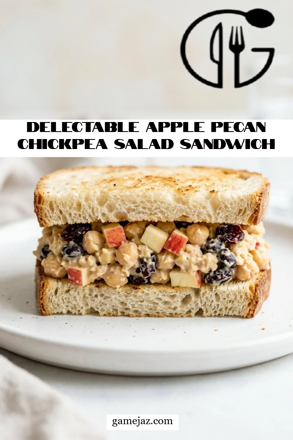 Delectable Apple Pecan Chickpea Salad Sandwich