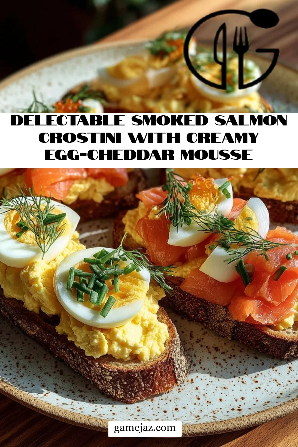 Delectable Smoked Salmon Crostini with Creamy Egg-Cheddar Mousse