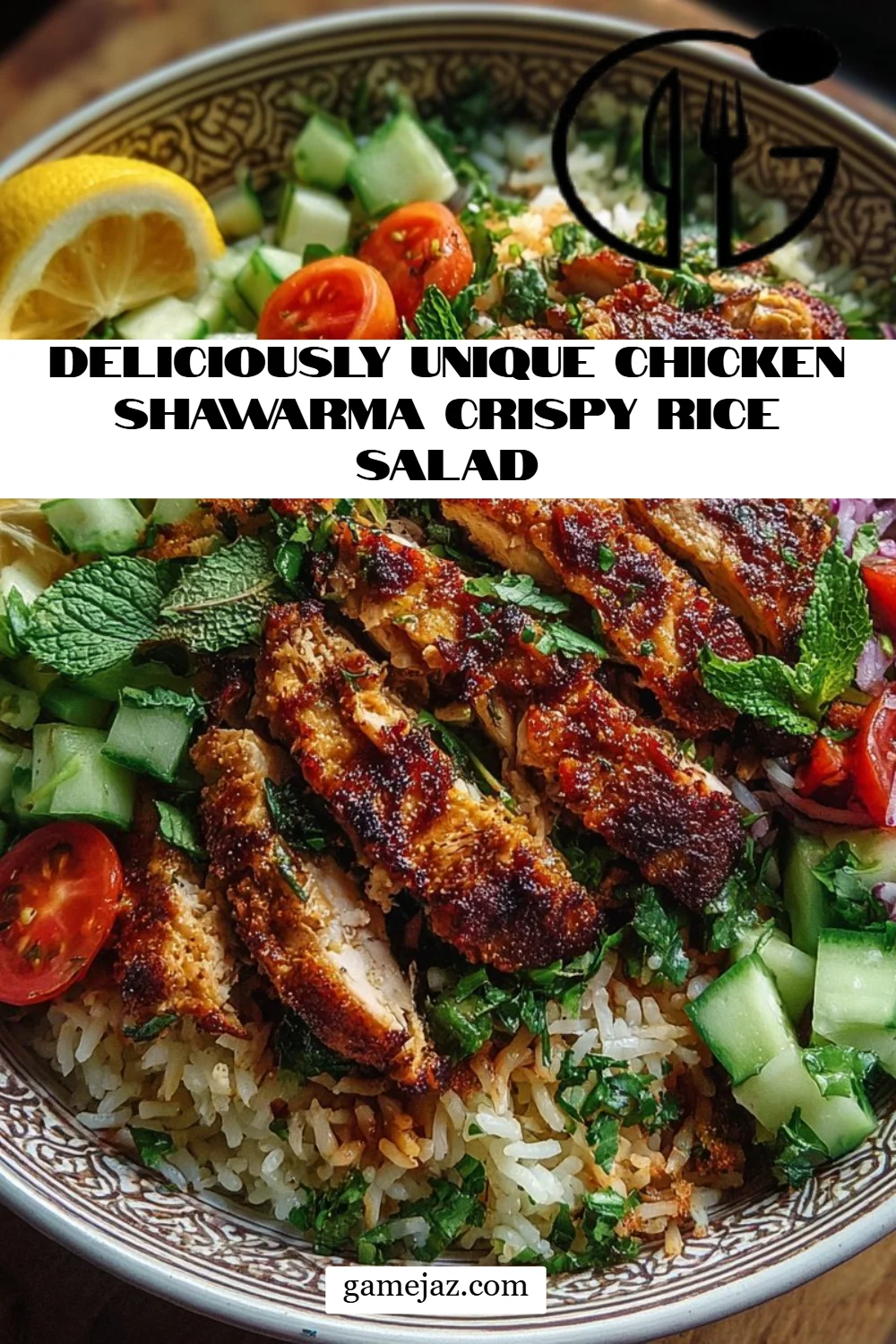 Deliciously Unique Chicken Shawarma Crispy Rice Salad
