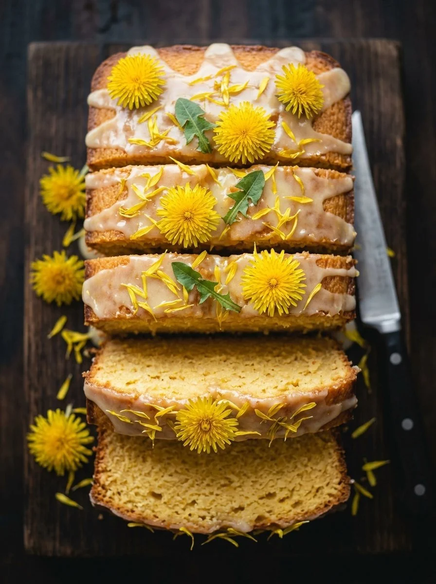 Delightful Dandelion Bread With Honey Lemon Glaze