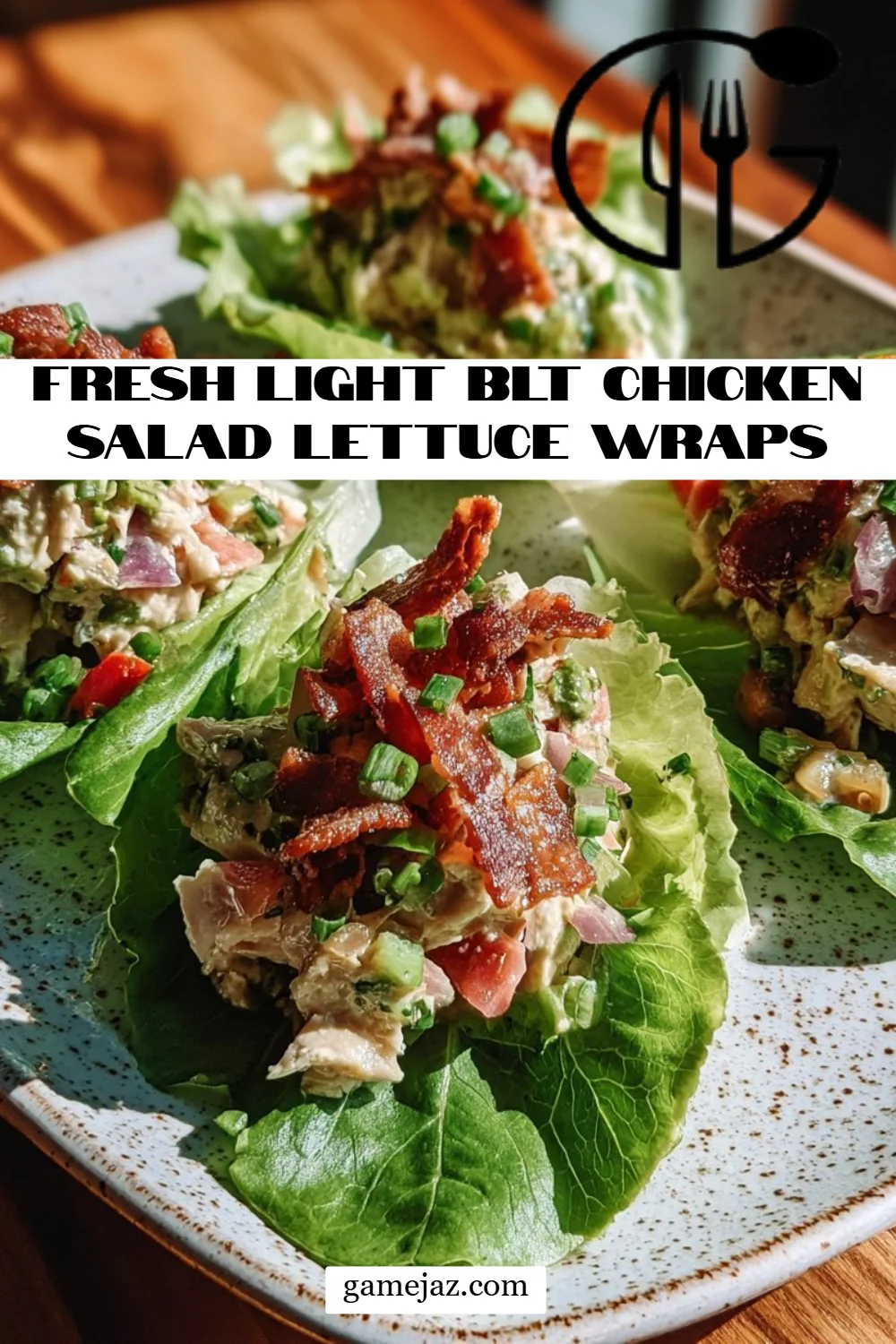 Fresh Light BLT Chicken Salad Lettuce Wraps