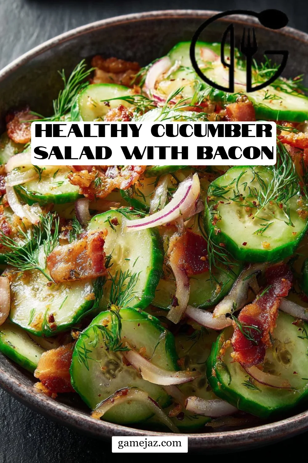Healthy Cucumber Salad with Bacon