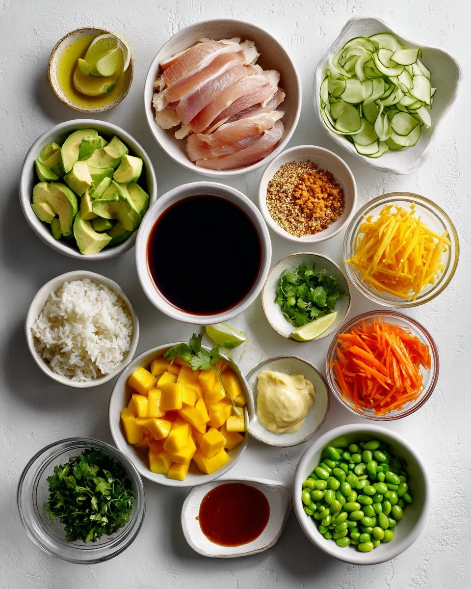 Irresistibly Sticky Chicken Poke Bowls