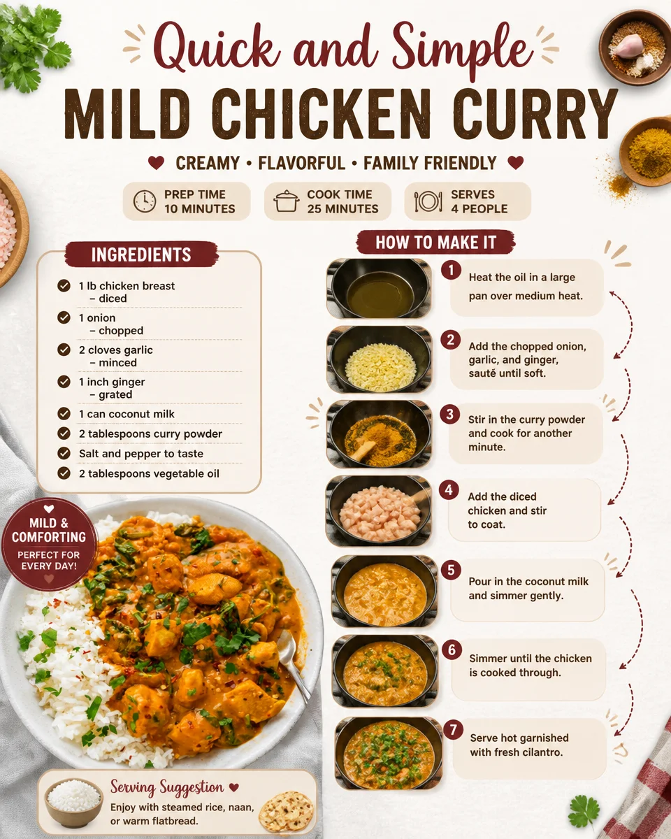 Quick and Simple Mild Chicken Curry