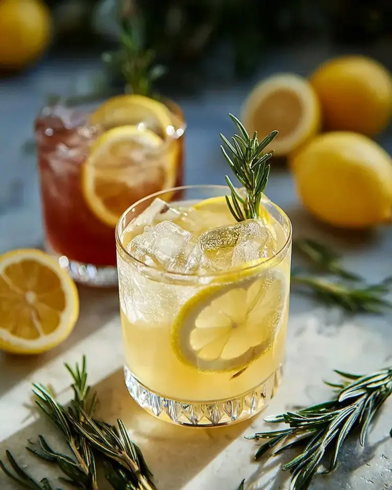 Glass of refreshing white wine spritzer with fruit garnishes