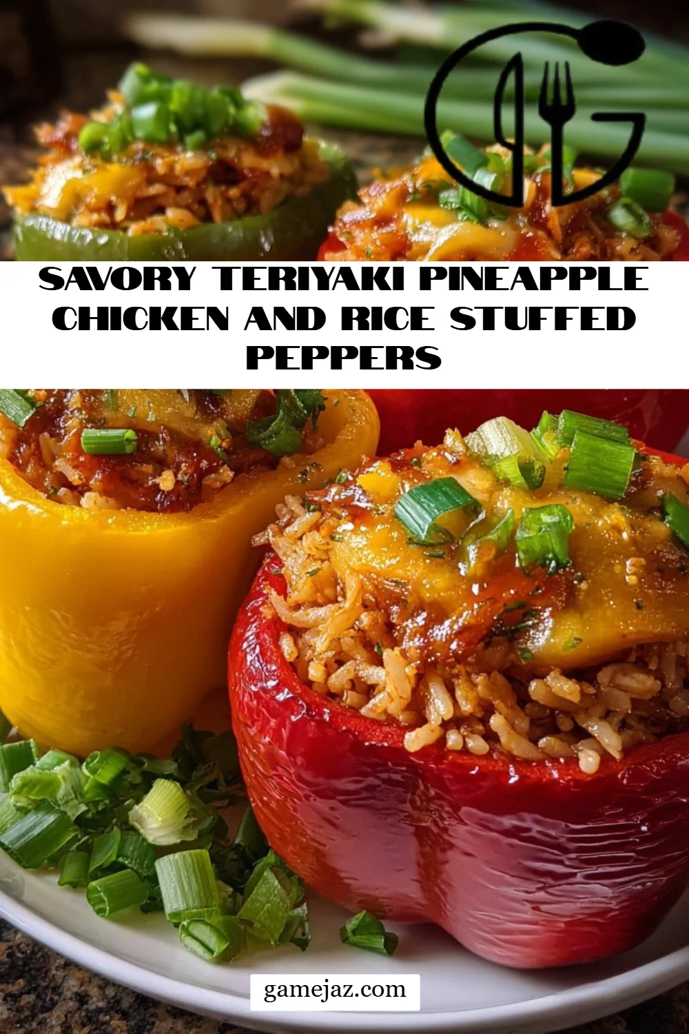 Savory Teriyaki Pineapple Chicken and Rice Stuffed Peppers