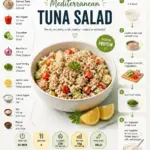 Delicious Simple Mediterranean Tuna Salad with fresh ingredients in a bowl