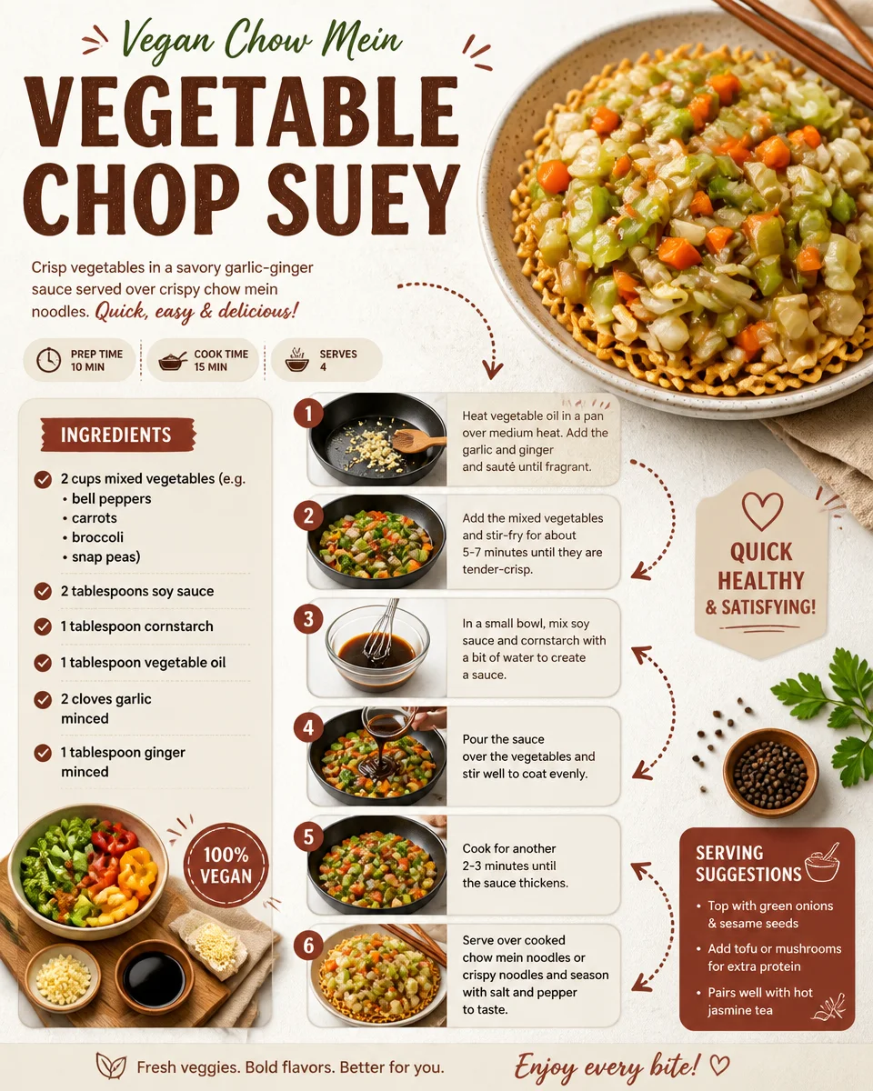 Colorful Vegetable Chop Suey with fresh vegetables in a bowl
