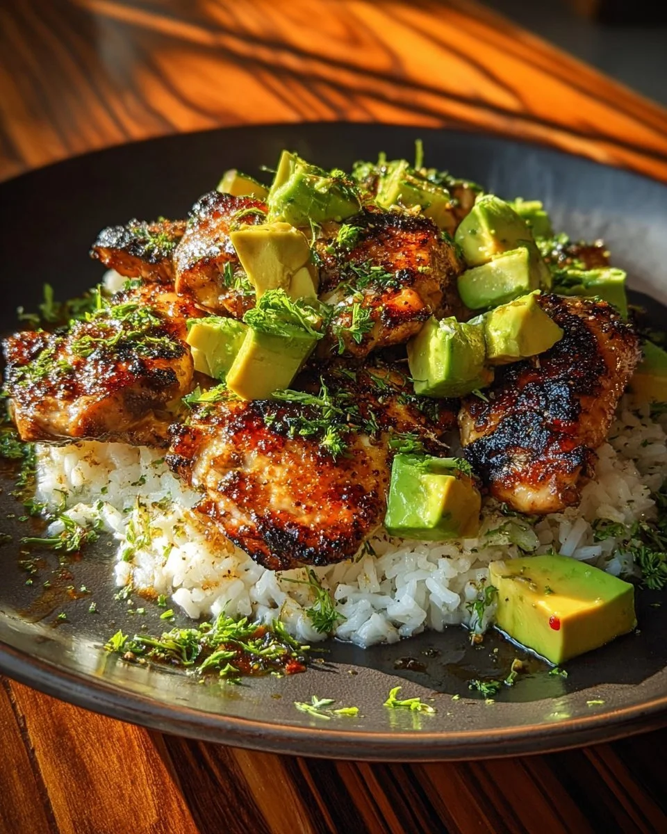 Zesty Honey Lime Chicken with Creamy Avocado Rice